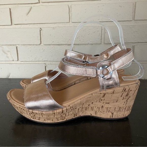Naot Sandals EU 40 US 9 Pier Platform Leather Wedge Shoes Cork Open Toe Rose - Picture 1 of 6